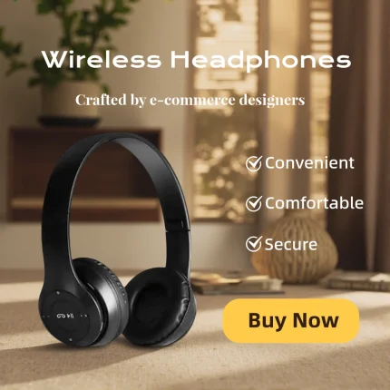 Foldable Bluetooth Headphones Wireless Overhead Earphones with Microphone Volume Control for iPhone And Android Game Headset