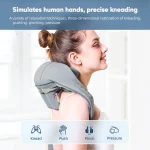 Foreverlily 26W Neck And Shoulder Massager Wireless Shoulder And Back Kneading Massage Shawl Trapezius Neck Cervical masajeador 5