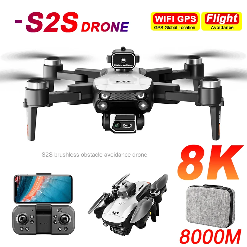 New S2S Drone 8K Professional HD Dual Camera Brushless Obstacle Avoidance Aerial Photography Foldable Quadcopter Toys Gifts New S2S Drone 8K Professional HD Dual Camera Brushless Obstacle Avoidance Aerial Photography Foldable Quadcopter Toys Gifts