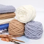 100g/ball Chenille Knitting Yarn Soft Ice Strip Line Cotton Yarn DIY Wool Yarn for Hand Knitting Scarf Thick Wool Wholesale 4