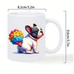 Colorful French Bulldog Ceramic Coffee Mug - Humorous Office & Home Drinkware, Microwave Safe, Hand Wash Only - Perfect Gift for 3