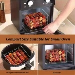 Stainless Steel Air Fryer Grill with Barbecue Stick Kitchen Air Fryer Rack 3 Layer Oven Cooking Vertical Grill with Skewers 4