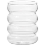 Glass Cup Household Corrugated Glass Cup Coffee Milk Cup Transparent Glasses Ice Juice Mug Tea Cup Drinkware Retro 3