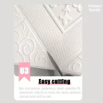 20pcs 3D Ceiling Wallpaper self adhesive wall decor Waterproof foam Design Sticker for bedroom wall sticker paper 4