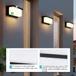 LED Wall Light With Motion Sensor AC85-265V Exterior Anthracite Porch Balcony Garden Courtyard Lamp Retro For Porche Stair 4