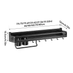 Metal Kitchen Shelf No-Punch Large Capacity Storage Kitchen Utensils Skeletonized Drainage Design Easy to Clean Black 6