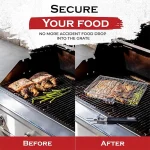Grill Basket Folding Portable Stainless Steel BBQ Grill Basket With Handle for Fish Vegetables Shrimp Cooking Accessories 6