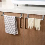 1/2 PCS Stainless Steel Towel Bar Cabinet Door Towel Hanging Bar Stainless Steel Bathroom Kitchen Cabinet Door Towel Wipe Rack 4