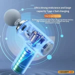 HOMEFISH  Portable Electric Massage Gun  with 4 Interchangeable Heads & LED Light for Full Body Relaxation Electric Massage Gun 4