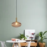 Glass Pendant Lights E27 Smoke Gray For Kitchen Restaurant Dining Table Living Room Bar Front Home Decor Hanging Lights 4