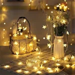 6M 40Led Lights Outdoor Decoration String Lights Christmas Tree Home Window Decor Holiday Lighting Star Light Strings 2