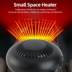 Electric Heater Fan Electric Portable 2 Gear  Space Heater 18V Battery Powered 170W for Workshop 2