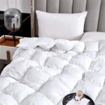 High Grade 100% White Goose Down Quilt Winter Warm Feather Duvet Queen King Cozy Lightweight 3D Bread Comforter Pinch Pleated 3