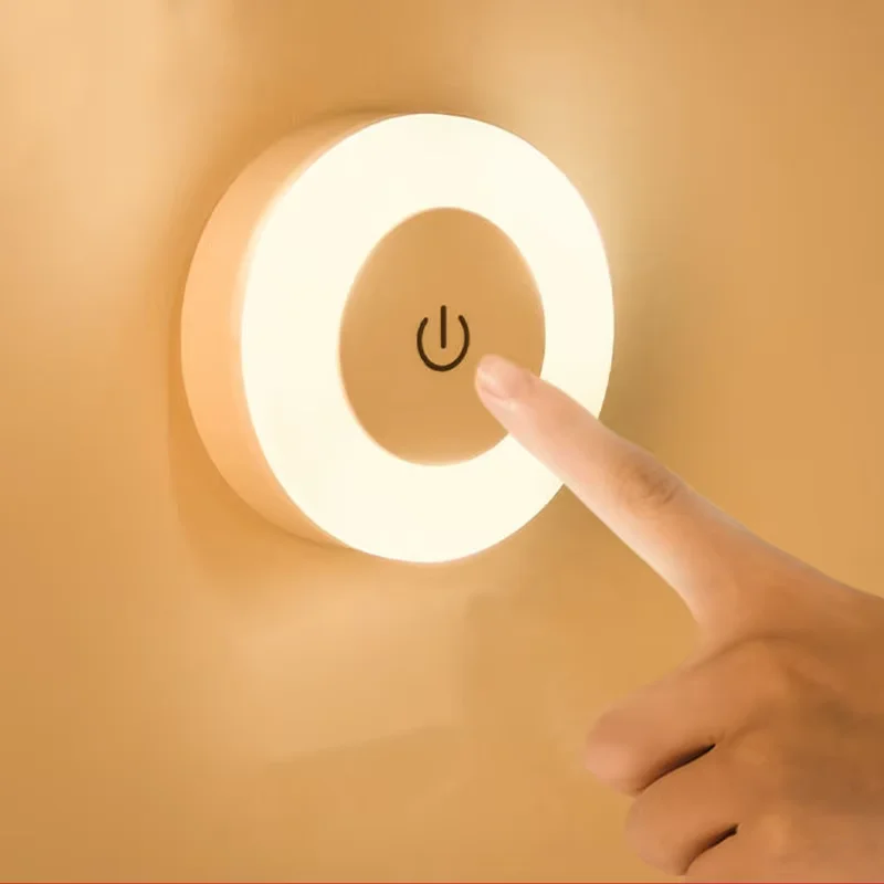 Energy Saving Led Touch Sensor Night Lights USB Rechargeable Magnetic Wall Light Room Aisle Bedroom Round Portable Night Lamp Energy Saving Led Touch Sensor Night Lights USB Rechargeable Magnetic Wall Light Room Aisle Bedroom Round Portable Night Lamp