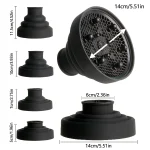 Salon Tool Universal Silicone Hairdryer Diffuser Cover Adjustable Foldable Temperature Resistant Dispersing Drying Hair Dryer 2