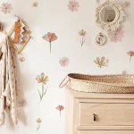 Boho Flowers Wall Stickers Child Watercolor Bedroom Living Room Home Decor Art Eco-frienly Removable Decals PVC Murals 4