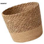 Natural seaweed woven flowerpot Vintage Style Flower Basket Large Capacity Straw Woven Planter for Family Friend Neighbor Gift 6