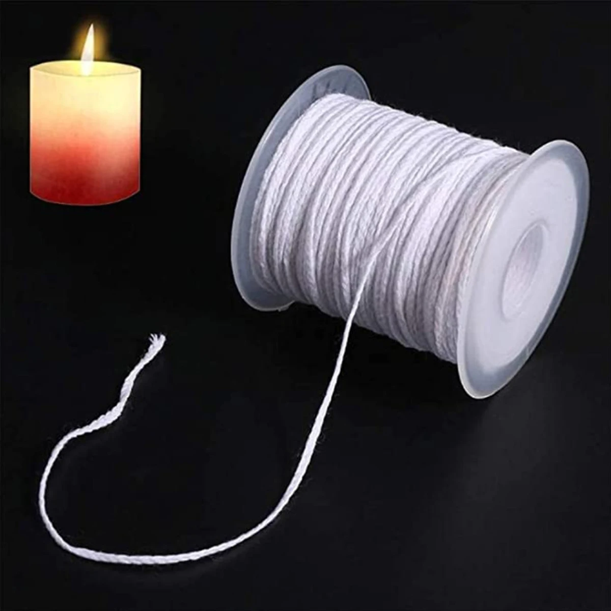 61m Cotton Woven Candle Wick DIY Handmade Candle Making Accessories Smokeless All Natural 24 Strand Candle Wicks 1 Roll 200 Feet 61m Cotton Woven Candle Wick DIY Handmade Candle Making Accessories Smokeless All Natural 24 Strand Candle Wicks 1 Roll 200 Feet