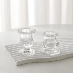 Glass Candle Holder Novelty Nordic Decor Candlestick Romantic Candle Stand Desk Accessories Wedding Centerpieces Ornaments Gifts