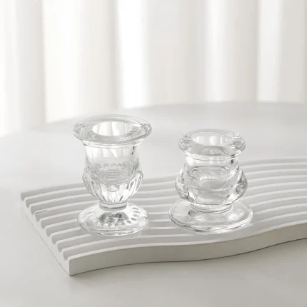 Glass Candle Holder Novelty Nordic Decor Candlestick Romantic Candle Stand Desk Accessories Wedding Centerpieces Ornaments Gifts