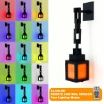 2026 Pixel Style Night Light Portable Lantern Tabletop Ornament 16 Colors RGB Remote DIY Interior Decoration Atmosphere Light 2
