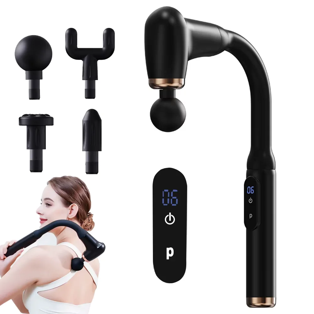 Fascia gun Handle Elbow 3 Modes 6 Gears Adjust Muscle Relaxation Massage Percussion Hammer for Athletes Fascia gun Handle Elbow 3 Modes 6 Gears Adjust Muscle Relaxation Massage Percussion Hammer for Athletes