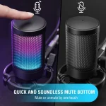 FIFINE USB Condenser Gaming Microphone, for PC PS4 PS5 MAC with Pop Filter Shock Mount&Gain Control for Podcasts ,Ampligame A6V 5