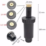 1/2" Thread Pop Up Sprinklers 90/180/360 Degree Automatic Stretching Scattering Sprinkler Garden Lawn Grassland Buried Nozzle 4