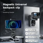 TELESIN 360° Rotation Magnetic Backpack Clip Clamp Mount for GoPro Hero 13 12 11 10 9 8 7 Insta360 DJI Action Camera Accessories 2