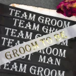 7PCS Bachelorette Sashes Set for Groomsmen,Black Team Groom Sashes for Bachelor  Supplies Wedding party Decorations Favors Gifts 4