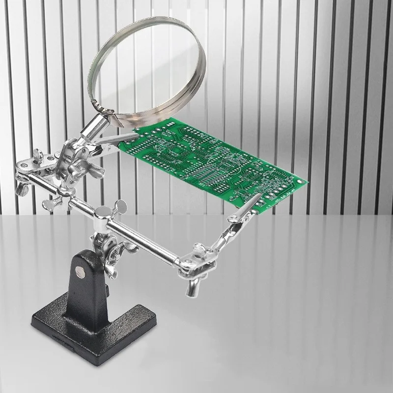 Soldering Iron Station Stand With Welding Magnifying Glass Clip Clamp Third Hand Helping Desktop Magnifier Soldering Repair Tool Soldering Iron Station Stand With Welding Magnifying Glass Clip Clamp Third Hand Helping Desktop Magnifier Soldering Repair Tool