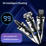 Electric Shaver Man Rechargeable Razor Shaving Knife Whisker Knife Household Portable Floating Three Tip Water Wash 2