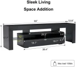 EBELLO 63-Inch Storage TV Cabinet TV Support Shelf Storage Cabinet with Multi-Color Lighting Strips 6