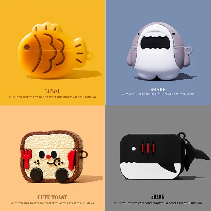 3D Taiyaki Cartoon Earphone Case for AirPods 4 2024 Wireless Earbuds Charging Cover for AirPods Pro 3 2 Earphone Accessories 3D Taiyaki Cartoon Earphone Case for AirPods 4 2024 Wireless Earbuds Charging Cover for AirPods Pro 3 2 Earphone Accessories