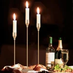 3Pcs/Set Chinese Style Metal Candle Holders Simple Golden Wedding Decoration Bar Party Living Room Decor Home Decor Candlestick 5