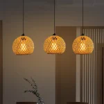 Bamboo Pendant Lamp Hanging Lamp Handmade Rattan Chandelier Fixture Restaurant Dining Room Indoor Lighting AC85-260V