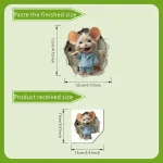 1 piece of fun little mouse brushing wall sticker, PVC bathroom sticker, self-adhesive waterproof art wall sticker, creative fan 5