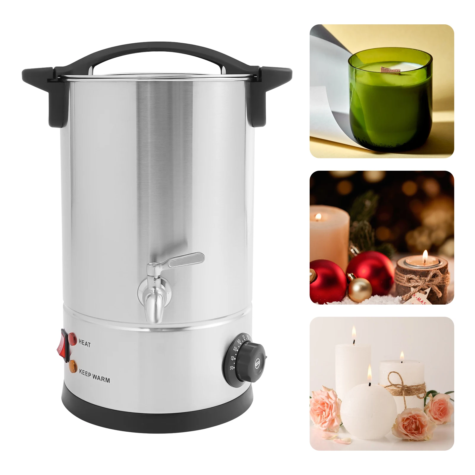 8L/10L/12L/15L Wax Melter for Candle Making, 1.8KW Electric Wax Melt Oven Stainless Steel Wax Melting Pot Wax Warmer Machine Kit 8L/10L/12L/15L Wax Melter for Candle Making, 1.8KW Electric Wax Melt Oven Stainless Steel Wax Melting Pot Wax Warmer Machine Kit