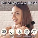 Rechargeable Hair Straightener Brush, Ionic Straightening Comb with 20s Fast Heating, 3 Temp Settings & Auto-Off for Home Salon 2