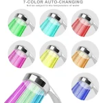7 Colors Changing LED Shower Head Rainfall Shower Sprayer Water Saving Showerhead Bathroom Accessories Replacement Shower Head 6