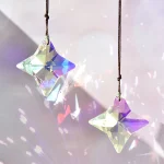 2pcs Star Hanging Window Crystal Prism Light Catcher Rainbow Maker Glass Hanging Pendant Ornaments for Home Garden Decoration 3