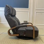 Floor Swivel Recliner Chair 360 Degree Rotation Living Room Furniture Modern Japanese Design Leather ArmChair Chaise Lounge 3