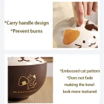 550ml Cartoon Cat Ceramic Instant Noodle Bowl With Lid Underglaze Color Soup Salad Bowl Kitchen Office Student Lunch Box 1pcs 6