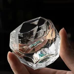 1PC 50ML Shot Glasses Diamond Faceted Double Bottom Crystal Glass Cup for Whiskey Espresso Tea Cup Bar Light Luxury Drinkware 4