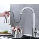 Black  Kitchen Faucet Pull Out Brushed Nickle Stainless Steel Kitchen Mixed Tap Kitchen Sink Tap 6