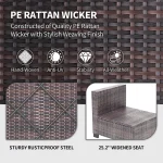 7-Piece PE Rattan Sectional Patio Set, Wicker Outdoor Sofa With Cushions & Glass Coffee Table, Conversation Furniture For Garden 5