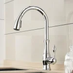 Kitchen Faucets Silver Single Handle Pull Out Kitchen Tap Single Hole Handle Swivel 360 Degree Water Mixer Tap Mixer Tap 866011 6
