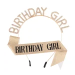Birthday Girl Sash and Rhinestone Tiara Crown Glitter Birthday Sash Gifts for Girls Happy Birthday Party Decorations Supplies 3