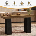 63-Inch Bar Height Table, Wood Rustic Counter Height Table, Rectangular Home Bar with Thickened Tabletop and Sturdy, Customized 5