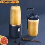 Portable Juicer Blender 400ml Electric Fruit Juicer USB Charging Lemon Orange Fruit Juicing Cup Smoothie Blender Machine 2cups 3
